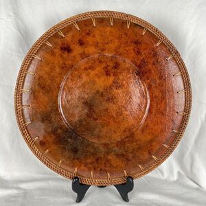 Pier 1 Imports Decorative 14” Charger Plate Wrapped Rattan Edge Retired